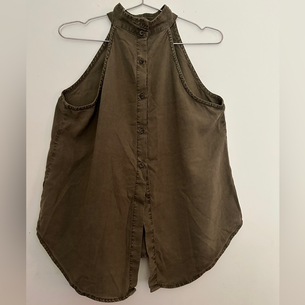 Bella Dahl Halter Button Back Sleeveless‎ Tank Top - Picture 5 of 11